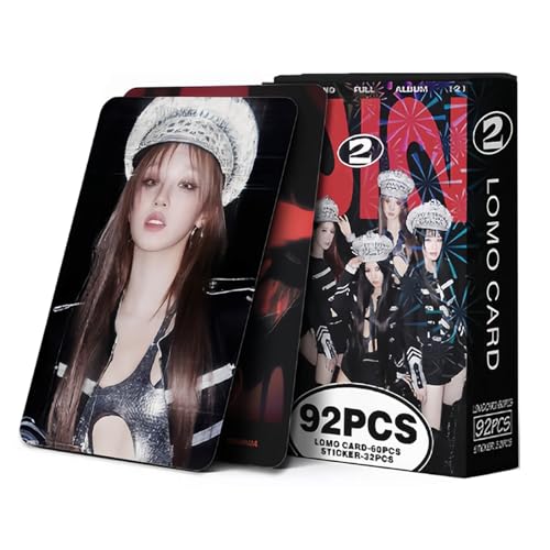 Gidle Photocard 92pcs Gidle 2nd Album Photocard Set 60pcs Gidle 2nd Full Album Photocard+32pcs Gidle Stickers (G) I-DLE Super Lady Lomo Card (G) I-DLE Merch