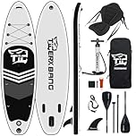 TIGERXBANG Black Tiger Collection - Tavola da SUP gonfiabile con sedile per kayak, pagaia a doppia lama, 320 x 82 x 15 cm, per adulti/bambini, kit completo ISUP PaddleBoarding
