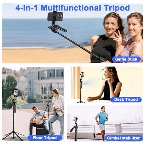 Auto Face Tracking Tripod for iPhone with Light 70.9” Selfie Stick Tripod Stand Follows Your Movement 360°Phone Camera Tripod with Wireless Remote for Content Creator Vlog Live Stream Video Recording - Image 6
