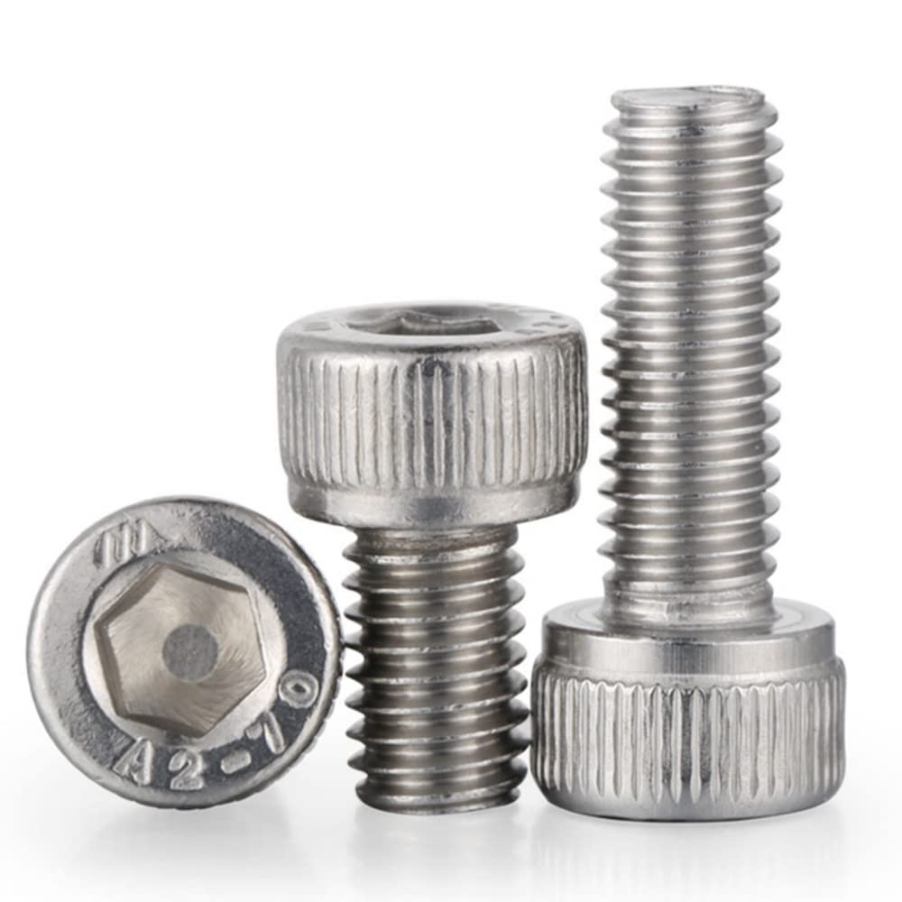 2pcs M10-1.25×20mm Metric fine Thread 304 Stainless Steel Socket Head Cap Screws