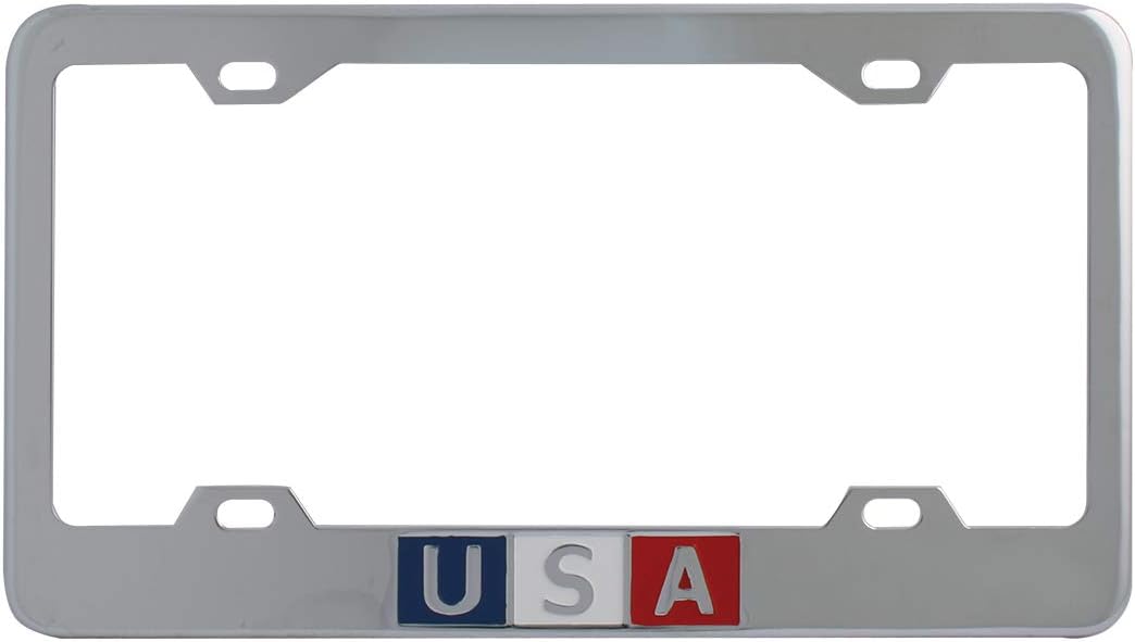 GG Grand General 60052 Chrome USA License Plate Frame with 4 Holes