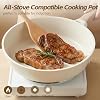 Ceramic Nonstick Frying Pan with Lid, 4.0 QT Sauté Pan Large Capacity Skillet, Non Stick Deep Frying Pan Induction Compatible White Granite Coating PFOA/PFAS Free Non-toxic Healthy Kitchen Cookware #3