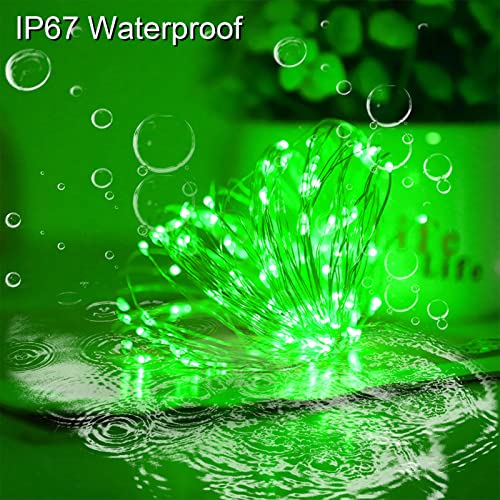 Yaozhou Green Christmas String Lights Solar Powered Outdoor Waterproof, 2 Pack Each 100Led 8 Modes Copper Fairy Lights For Garden, Patio, Fence, Balcony #TOP2