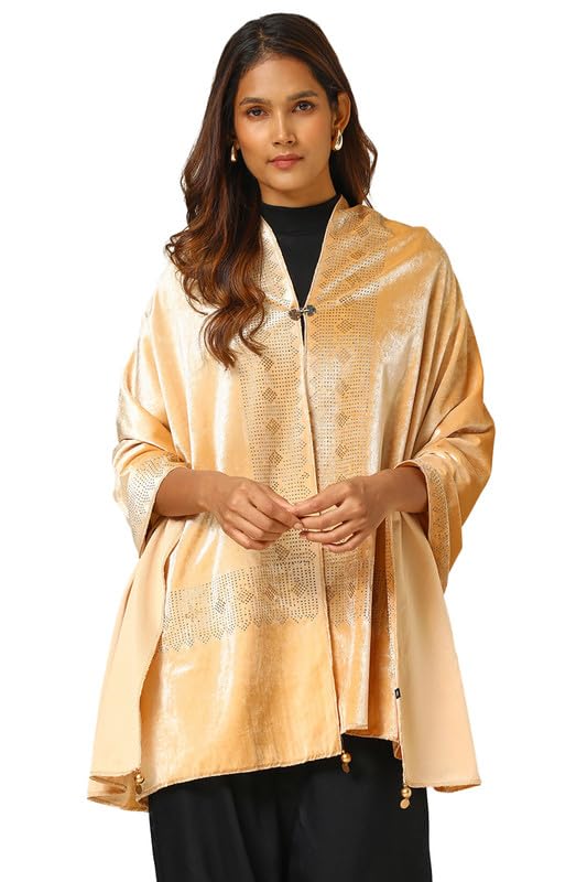 soch Womens Stone Embellished Velvet Shawl-picture-27