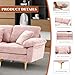 OUYESSIR U-Shaped Sectional Sofa Couch, 4 Seat Sofa Set for Living Room, Convertible L-Shaped Velvet Couch Set with Chaise Lounge, Ottoman and Pillows,114 inches (Pale Pink)