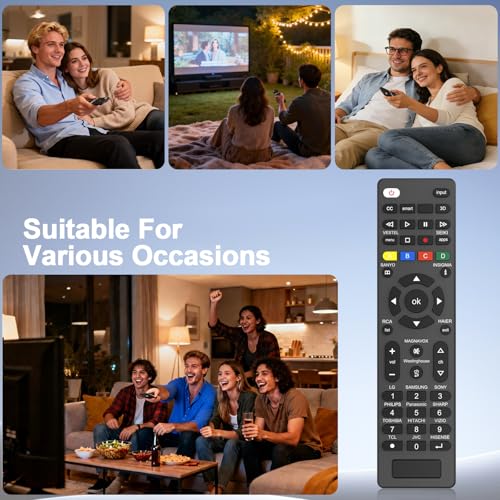 Universal TV Remote Control for Samsung, LG, Sony, Philips, Sharp, Panasonic, Smart TV, TCL, HAIER Toshiba Hitachi VIZIO TV remote universal with Netflix 3D APPS Buttons (Black) - Image 3