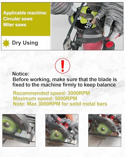 SANLEETEK Kreissägeblatt Metall 184mm - TCT Metallkreissägeblatt 48 Zähne Metalltrennscheibe Bohrung 15,875mm für Stahl Eisen Rostfreier Stahl Eisenmetalle Rohre