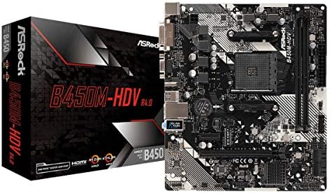 ASRock B450M-HDV R4.0 Socket AM4/ AMD Promontory B450/ DDR4/ SATA3&USB3.1/ M.2/ A&GbE/MicroATX Motherboard