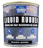 Siramico Coatings Liquid Rubber Roof Coating | Instant Leak Seal Technology I Quick Drying, One Coat Waterproofing Sealant | Black, Grey & Clear (Black, 500ml)