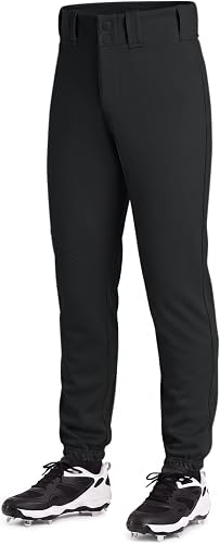Stelle Boys Baseball Pants Youth with Pockets Kids Tee Ball | Softball, Fastpitch, Full Length, Double knee, Snap, Zipper, Belt loops, Elastic ankle hems, Practice, Game day, Durable