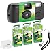 Fujifilm QuickSnap Flash 400 Disposable 35mm Camera + Quality Photo Microfiber Cloth (3 Pack)