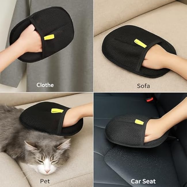 Pet Hair Removal Gloves ¨C Electrostatic Fur Cleaning Tool | Quickly Remove Hair from Furniture, Carpets, Car Seats and Clothes ¨C Gentle, Washable and Reusable(2 Pcs)-2gh1lulF