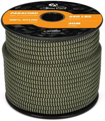Abma Cord Paracord 550 4mm Nylon Rope Type III 7 Strands Parachute Cord - Max. 250kg (550lbs)