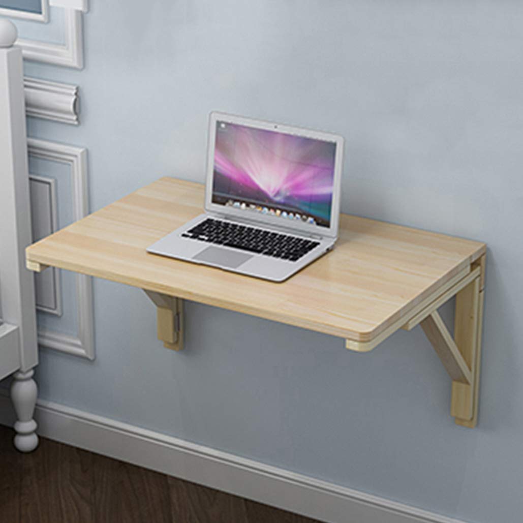 Table murale rabattable en bois : un bureau d'ordinateur flottant pliant pour studio et bureau