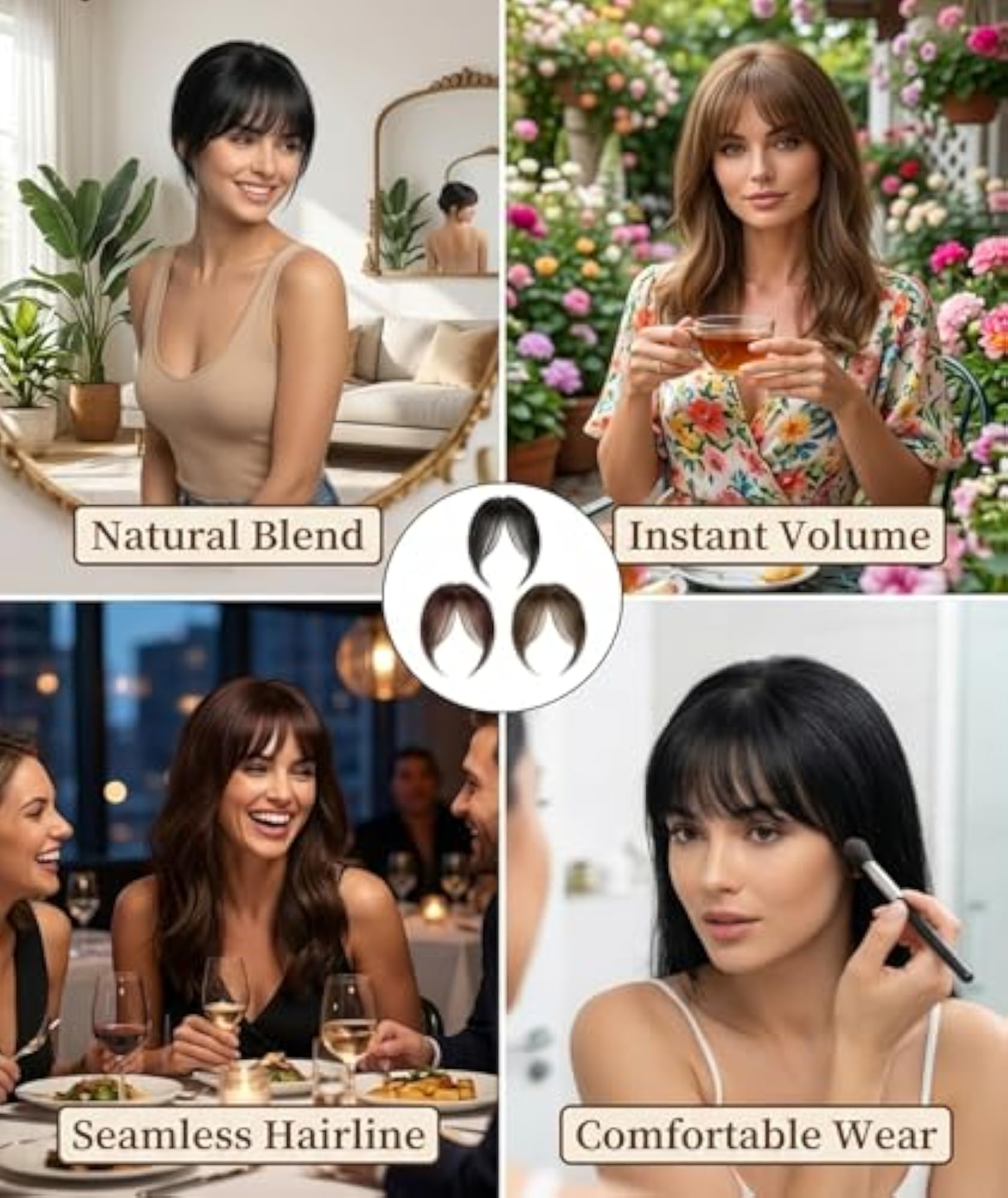 3PCS Front Hair Toppers for Thinning Hair, Natural Look
