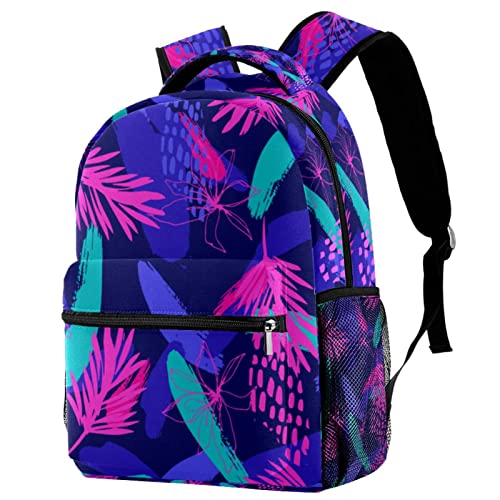 Sac à dos imprimé feuilles pour étudiant et voyage hommme femme