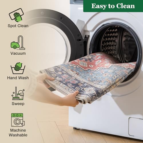 Tapis imprimé aspect vieilli et pliable avec envers antidérapant - 6