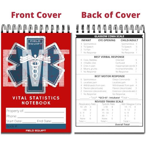 Image of Field Equipt EMT Vital Statistics Notepad - Vitals Notebook For First Responder Note Pad, Medical Paramedic Gear And Supplies. Perfect EMS /EMT Gifts (12 Pack, Not Waterproof)
