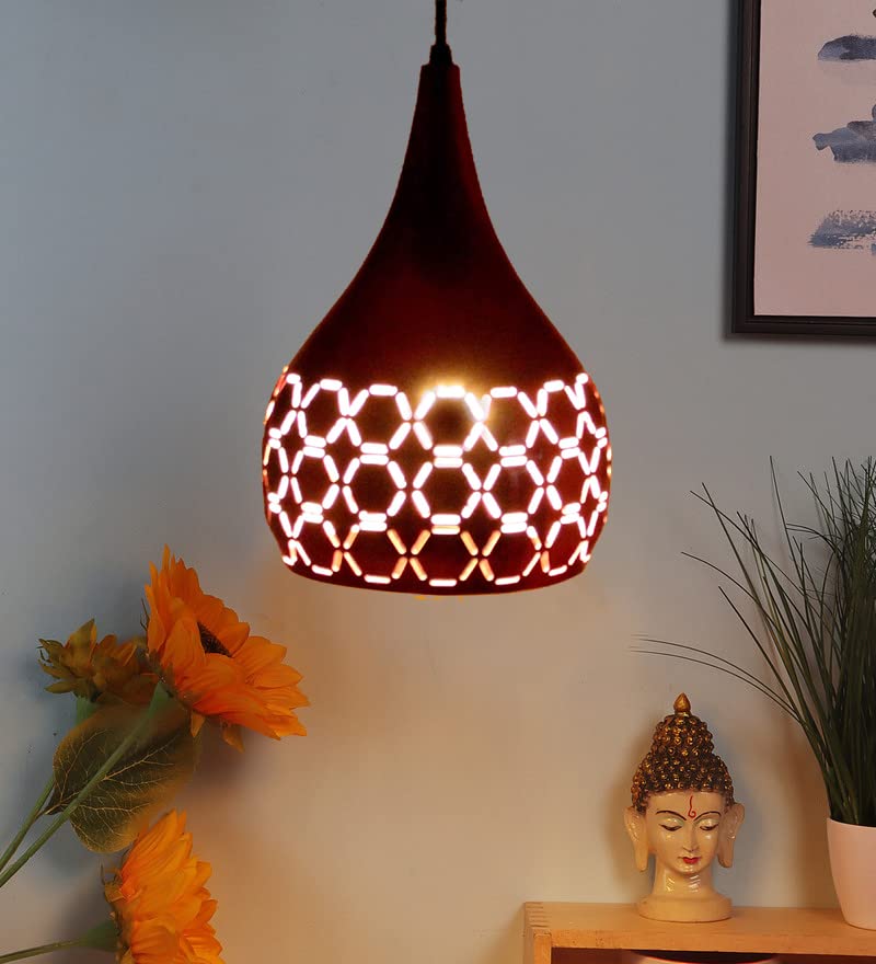 GreyWings Aluminium Cut Hanging Light Ceiling Pendant Lamp, Red Pack of 1 (B0BSV5FVSX) Amazon Price History, Amazon Price Tracker