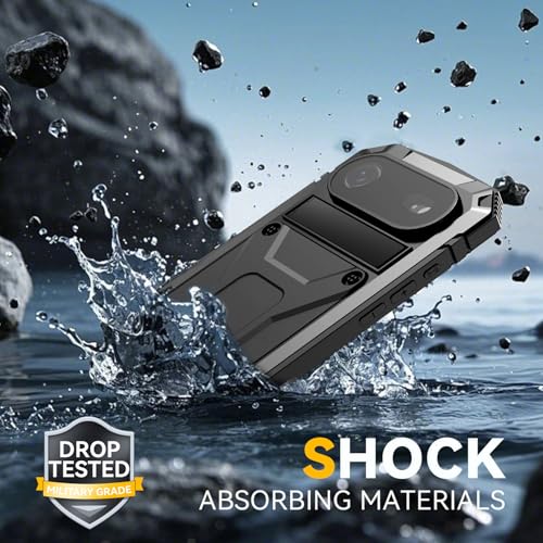 Coque iPhone 17 Pro Max antichoc avec support intégré et protège-écran noir