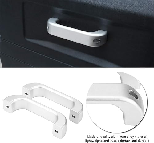 Miniatura 3 de Keenso Manija de agarre de puerta interior plateada para defensor, manija de puerta interior de cromo de aleación de aluminio para Defender 110 90