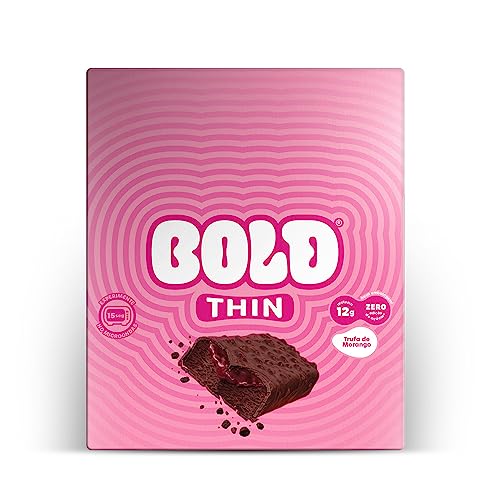 Barra de Proteína BOLD Snacks Thin Trufa de Morango (12g de Proteína) - Caixa com 12 unidades