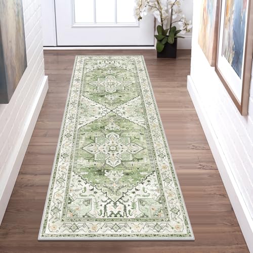 Yamaziot Washable Runner Rug, 2x6 Non-Slip Boho Vintage Hallway Kitchen Rug