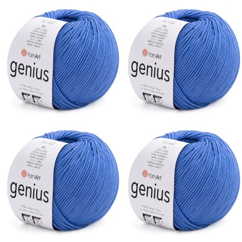 Image of YarnArt Genius Soft Cotton Blend Yarn, 4 Pack (1.76 oz / 174 Yds)