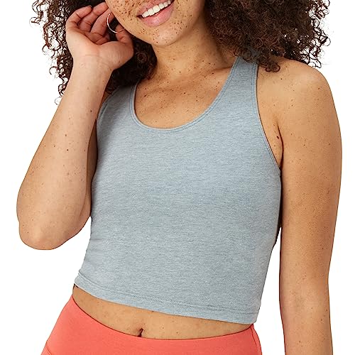 Hanes Light Workout, 3-Pack, Stretch-Cotton Cropped Yoga Tank Tops for Women with Built-in Bra2