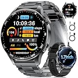 Orologio Smartwatch Uomo 2026, 1,7'' HD Ampio Display Fitness Tracker per 800 mAh, Luce LED, Frequenza Cardiaca/Monitor del Sonno, 100+ Modalità Sportive, Impermeabile IP68 per iOS Android, Nero-Rosso
