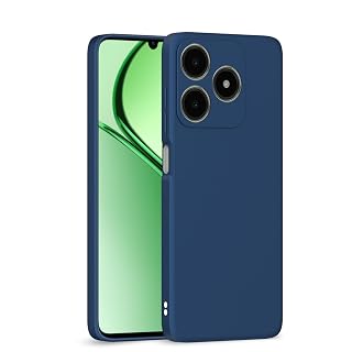 Pikkme Back Cover Camera Protection Shockproof Soft Matte Silicone Back Case for Realme C63 4G (Blue)