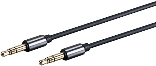 Miniatura 2 de Monoprice Cable de audio auxiliar TRS de 0.138 in, chapado en oro, 6 pies, negro, serie Onyx