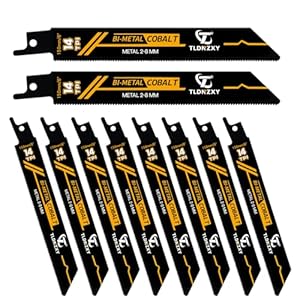 20tlg Säbelsägeblätter Metall Set Sägeblätter Säbelsäge Metall 150mm 14TPI aus HSS, Säbelsägeblatt mit 8% Kobalt, Metallsägeblatt Sägeblätter für Säbelsäge, MetallBlechen Schneiden