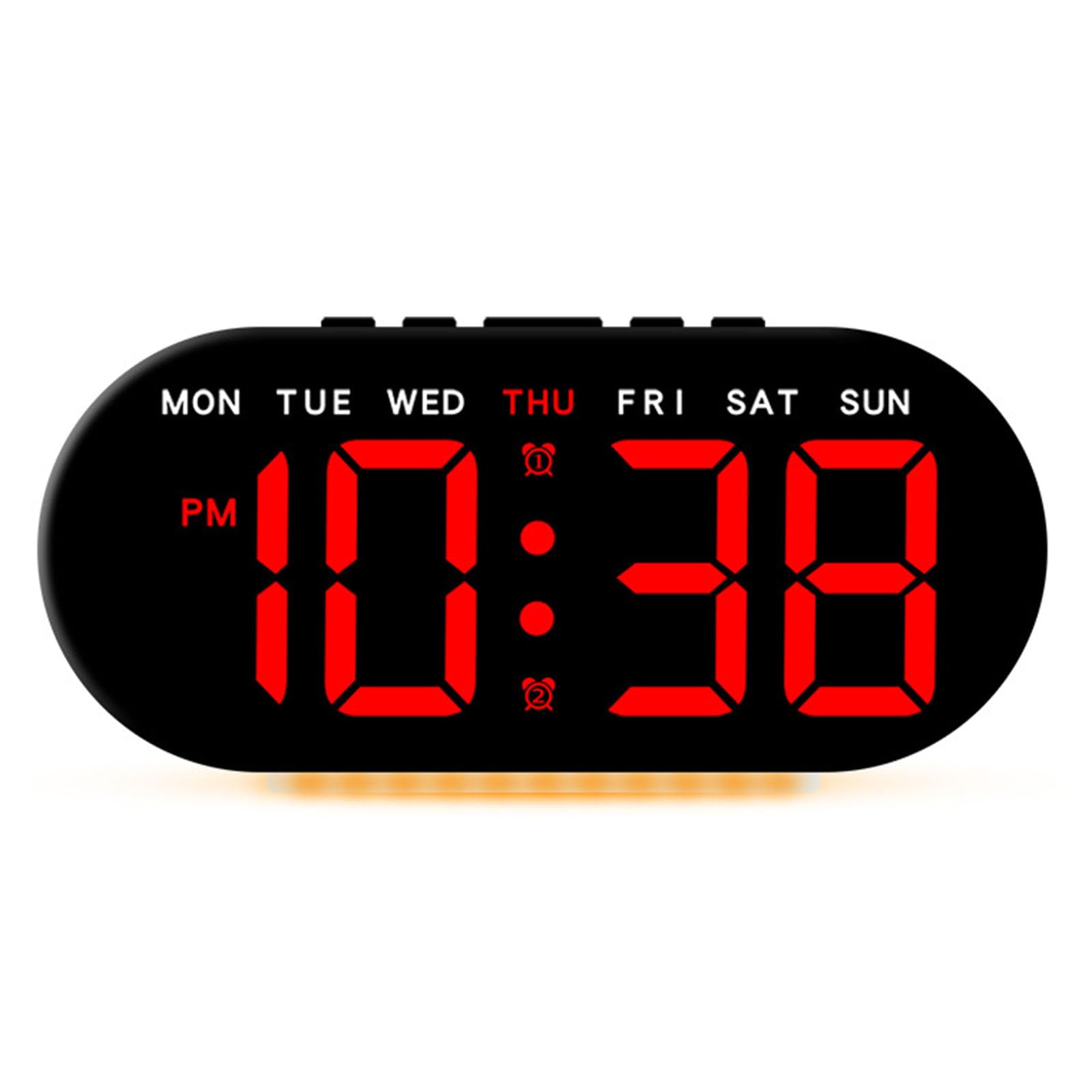 Whoasyst Led Alarm Clock Adjustable Brightness Desk Colck Dimmable Bedside Clock for Elderly and Seniors for Bedrooms Alarm