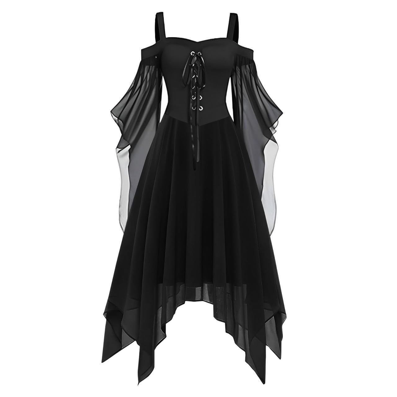 MOKBAY Vestido Gotico Mujer Halloween Halloween Disfraz Adulto Vestidos Medievales Gotico Brujo