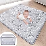 Baby Play Mat 50" X 50" Playpen Mat Fit for Hiaksedt and Orian Baby Playpen, One-Piece Crawling Mat Non Slip Padded Kids Playmat for Floor 50x50 Inches
