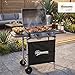Outsunny 2 Burner Gas BBQ Trolley with Lid, 5.6 kW Gas Barbecue Grill with Wheels, Side Shelves, Grey