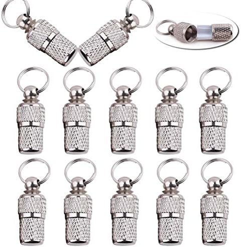 Lwestine 12 Pack Cat Dog ID Tag Tube, Cat Address Name Label, Puppy Dog ID Tags
