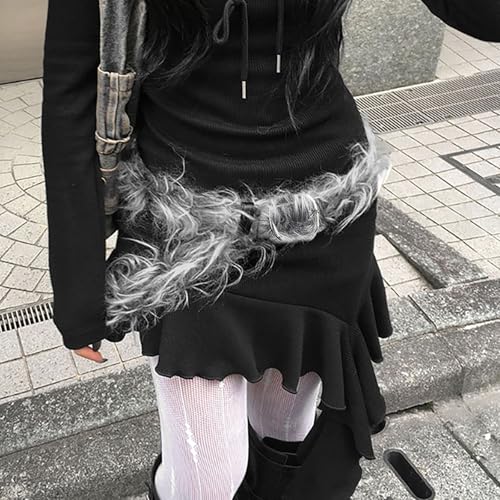 Unique Furry Hiphop Belt Pin Buckle Belt for Music Festival and Casual Wear All Matching Winter Wear Waistbelt Daily Use2