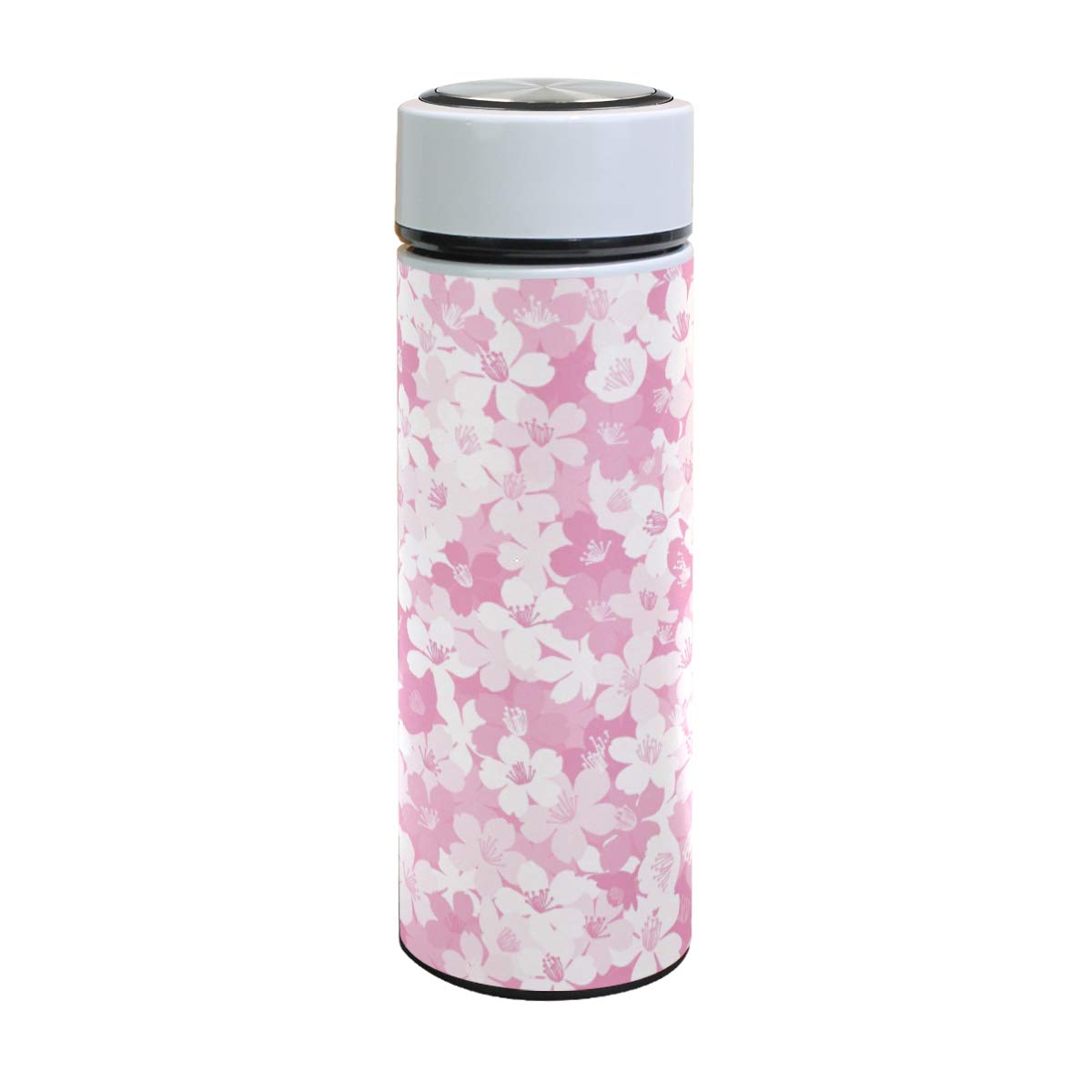 T2tea 赤い花柄 ステンレス水筒 500ml スケーター 水筒 500ml ワンプッシュステンマグボトル 桜柄