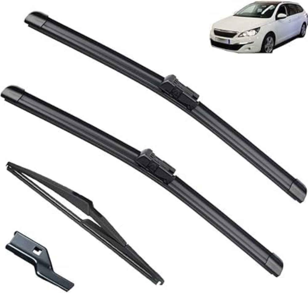 XYUASDGB Premium Exact Fit Windscreen Wiper Blades for Peugeot 308SW T9 308 Estate 2014-2020 Durable Natural Rubber Easy Fit for a Quiet and Streak Free Wipe