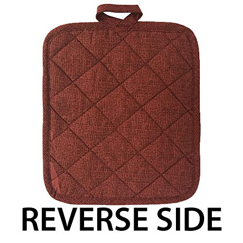 Lobyn Value Packs Kitchen Towel 5 Piece Linen Set 2 Towels 2 Pot Holders 1 Oven Mitt (Cabernet)