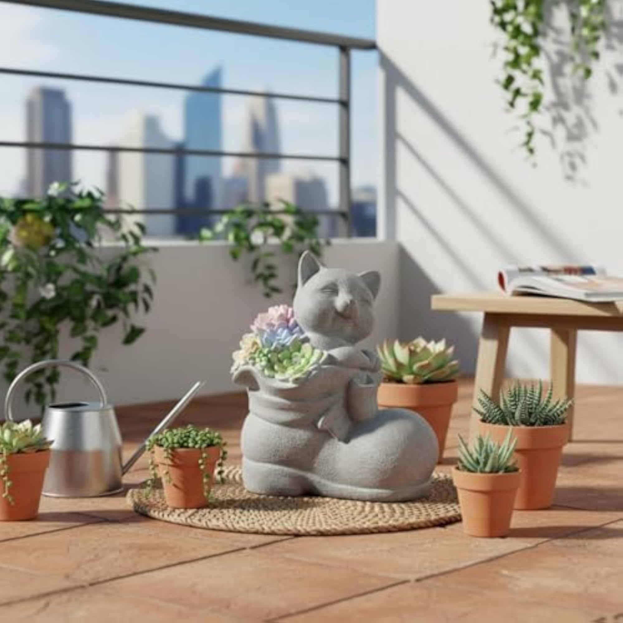 Waterproof Solar Cat Garden Light Statue