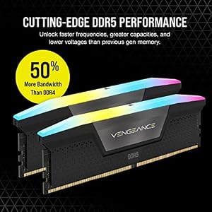 CORSAIR Vengeance RGB DDR5 RAM 32GB (2x16GB) Up to 6000MHz CL30-36-36-76 1.40V AMD EXPO Intel XMP Desktop Computer Memory - Gray (CMH32GX5M2B6000Z30K) — photo 2 of 5