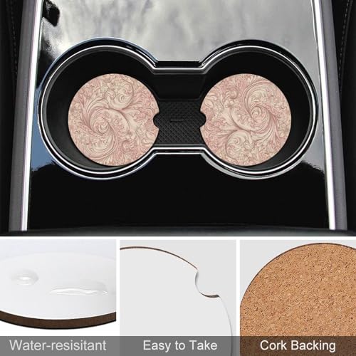 Portavasos para coche, estilo Swirl, madera, pack 2 miniatura 5
