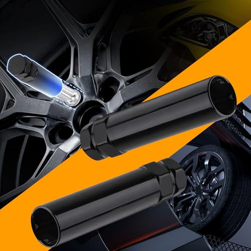 Image of ijuicy 7 Spline Lug Nut Socket, Wheel Lug Nut Removal Tool, Lug Nut Key with 13 /16 Inch and 7 /8 Inch Hex, Suitable for 9 /16 Inch M14x1.5 M14x2.0 Lug Nuts (Black)