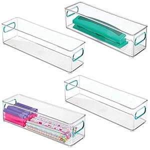 mDesign – Opbergbak – bureau- en lade-organizer – voor home office – voor gelpennen, gummen, plakband, potloden…