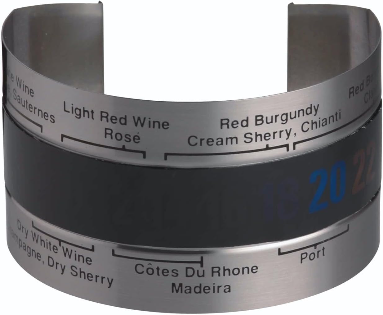 BarCraft Wine Thermometer, for Red or White Wine and other Bottles, Stainless Steel
