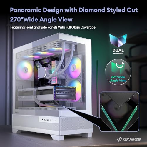 Okinos Aqua7, PC Case, Computer Case with 6 × 120mm ARGB Fan Pre