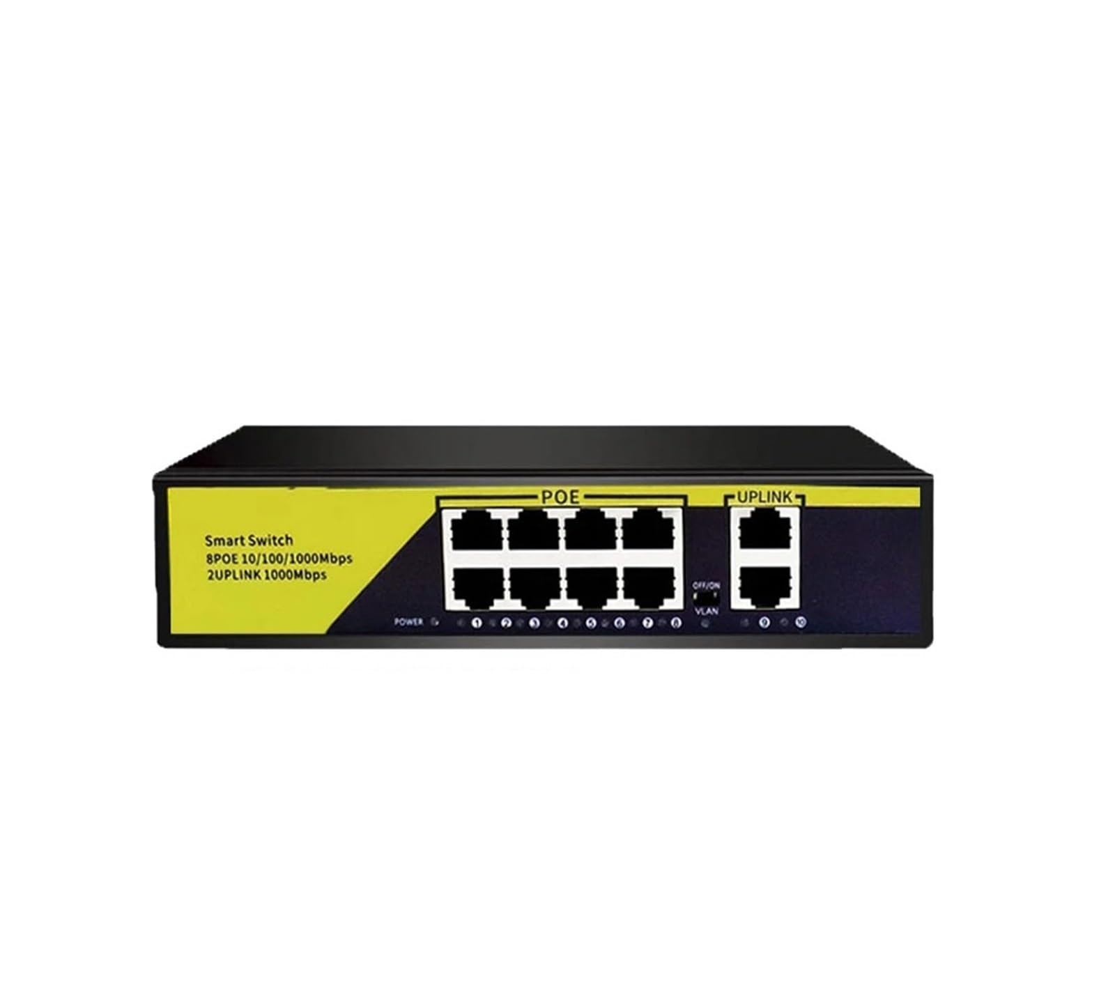 Commutateur POE SFP 10/100/1000Mbps commutateur réseau Gigabit POE VLAN jaune
